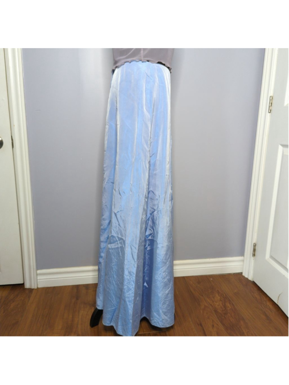Vintage 1991 Jessica Ethereal Shimmer Maxi Skirt L Powder Blue/Purple - Picture 4 of 14